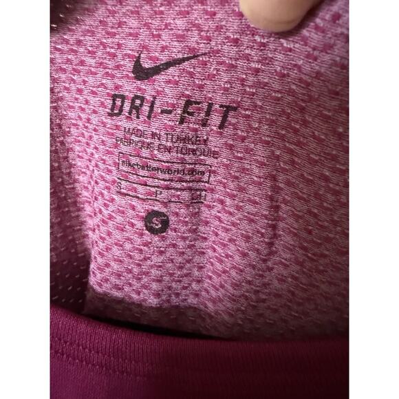 Nike Women's Knit Long Sleeve Crew Top Seamless Shirt Fuchsia Dri Fit- Small - Picture 6 of 7